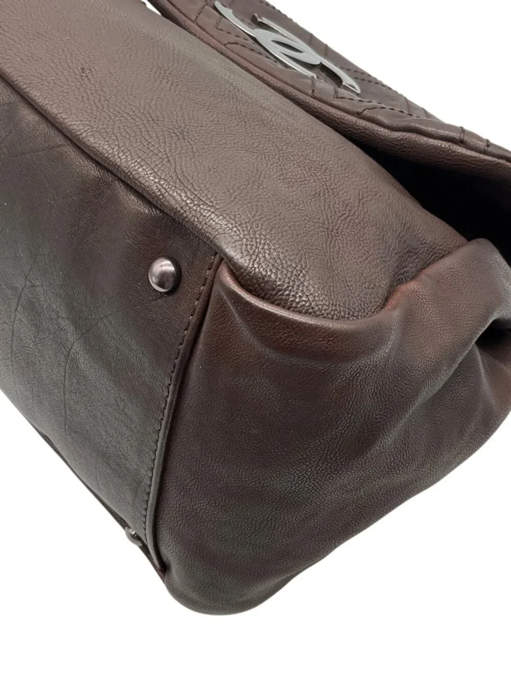 Chanel Brown Leather Diamond Stitch Shoulder Bag